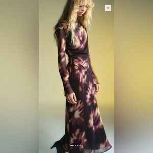 Mango Tie-dye Ruched Dress